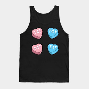 Trans T4T Valentines Pride Heart Shape Candy Tank Top